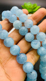 Aquamarine Round Beads - 12 mm Size - AAAA Quality - Length 40 cm- Code #Z1 - Natural Aquamarine Beads