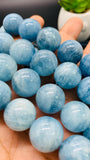 Aquamarine Round Beads - 16 mm Size - AAA Quality - Length 40 cm- Code #N1 - Natural Aquamarine Beads