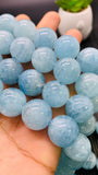 Aquamarine Round Beads - 17 mm Size - AAA Quality - Length 40 cm- Code #N1 - Natural Aquamarine Beads