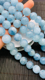 Aquamarine Round Beads - 14 mm Size - AAA Quality - Length 40 cm- Code #N1 - Natural Aquamarine Beads