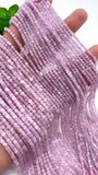 Natural Violet Purple Pink Kunzite Faceted 4mm Cube Beads - Length 40 cm - AAA Quality