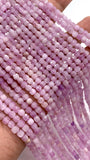Natural Violet Purple Pink Kunzite Faceted 4mm Cube Beads - Length 40 cm - AAA Quality