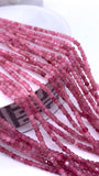 Natural Pink Tourmaline Faceted 2 mm Cube Beads - Length 40 cm - AAA Quality- Tourmaline Square dice Beads