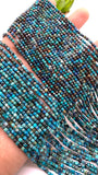 Chrysocolla Shattuckite Faceted 2 mm 3 mm Cube Beads - Length 40 cm - AAA Quality- Natural Chrysocolla Square Dice Beads- Origin Arizona