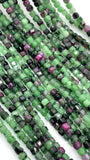 Ruby Zoisite Faceted 2 mm Cube Dice Beads - Length 40 cm - AAA Quality- Natural Ruby Zoisite Square Beads