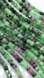 Ruby Zoisite Faceted 2 mm Cube Dice Beads - Length 40 cm - AAA Quality- Natural Ruby Zoisite Square Beads