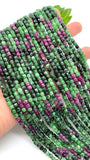 Ruby Zoisite Faceted 4 mm Cube Dice Beads - Length 40 cm - AAA Quality- Natural Ruby Zoisite Square Beads