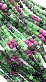 Ruby Zoisite Faceted 4 mm Cube Dice Beads - Length 40 cm - AAA Quality- Natural Ruby Zoisite Square Beads