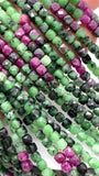 Ruby Zoisite Faceted 4 mm Cube Dice Beads - Length 40 cm - AAA Quality- Natural Ruby Zoisite Square Beads