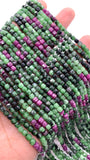 Ruby Zoisite Faceted 4 mm Cube Dice Beads - Length 40 cm - AAA Quality- Natural Ruby Zoisite Square Beads