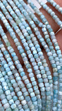 Larimar Faceted Cube Beads 2 mm - Length 40 cm - AAA Quality - Natural Larimar Dice Beads