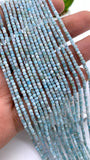 Larimar Faceted Cube Beads 2 mm - Length 40 cm - AAA Quality - Natural Larimar Dice Beads