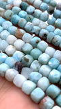 Larimar Faceted Cube Beads 4 mm - Length 40 cm - AAA Quality - Natural Larimar Dice Beads