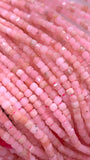 Pink Opal Faceted 2 mm Cube Beads - Length 40 cm - AAA Quality- Natural Pink Opal Dice Square Beads