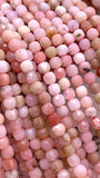 Pink Opal Faceted 4 mm Cube Beads - Length 40 cm - AAA Quality- Natural Pink Opal Dice Square Beads
