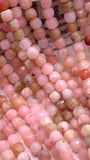 Pink Opal Faceted 4 mm Cube Beads - Length 40 cm - AAA Quality- Natural Pink Opal Dice Square Beads