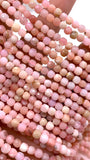 Pink Opal Faceted 4 mm Cube Beads - Length 40 cm - AAA Quality- Natural Pink Opal Dice Square Beads