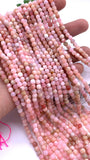 Pink Opal Faceted 4 mm Cube Beads - Length 40 cm - AAA Quality- Natural Pink Opal Dice Square Beads