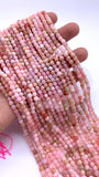 Pink Opal Faceted 4 mm Cube Beads - Length 40 cm - AAA Quality- Natural Pink Opal Dice Square Beads