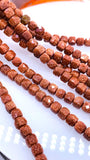 Golden Sand Stone Faceted 4 mm Cube Beads - Length 40 cm - AAA Quality- Natural Golden Sand Stone Dice Square Beads