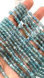 Apatite Faceted 4 mm Cube Beads - Length 40 cm - AAA Quality- Natural Apatite Dice Square Beads
