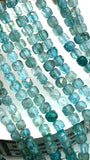 Apatite Faceted 4 mm Cube Beads - Length 40 cm - AAA Quality- Natural Apatite Dice Square Beads