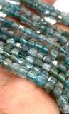 Apatite Faceted 4 mm Cube Beads - Length 40 cm - AA Quality- Natural Apatite Dice Square Beads
