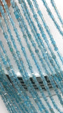 Blue Topaz Faceted 2 mm Cube Beads - Length 40 cm - AAA Quality- Natural Blue Topaz Dice Square Beads