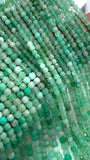Chrysoprase Faceted 3 mm 4 mm Cube Beads - Length 40 cm - AA Quality- Natural Chrysoprase Dice Square Beads