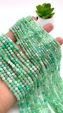 Chrysoprase Faceted 3 mm 4 mm Cube Beads - Length 40 cm - AA Quality- Natural Chrysoprase Dice Square Beads