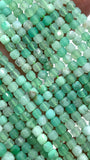 Chrysoprase Faceted 3 mm 4 mm Cube Beads - Length 40 cm - AA Quality- Natural Chrysoprase Dice Square Beads