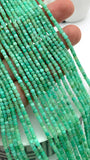 Chrysoprase Faceted 2 mm Cube Beads - Length 40 cm - AAA Quality- Natural Chrysoprase Dice Square Beads