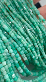 Emerald Faceted 2 mm 3 mm Cube Beads - Length 40 cm - AAA Quality- Natural Emerald Dice Square Beads