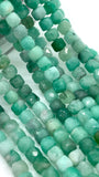 Emerald Faceted 4 mm Cube Beads - Length 40 cm - AAA Quality- Natural Emerald Dice Square Beads