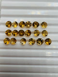 Citrine Round 4mm Pack of 10 pcs AA Quality- Natural Citrine Cut - Citrine Loose Stone, Golden color,