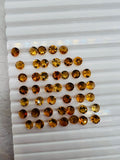 Citrine Round 4mm Pack of 8 pcs Golden color, AAA Quality- Natural Citrine Cut - Citrine Loose Stone,