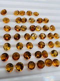 Citrine Round 4mm Pack of 8 pcs Golden color, AAA Quality- Natural Citrine Cut - Citrine Loose Stone,