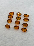 Citrine Faceted Oval 4x6 MM Cabochon • Pack of 5 Pc • Brandy Color • AAA Quality • Natural Citrine Faceted Oval Cabs