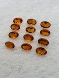 Citrine Faceted Oval 4x5 MM Cabochon • Pack of 5 Pc • Brandy Color • AAA Quality • Natural Citrine Faceted Oval Cabs