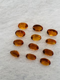Citrine Faceted Oval 4x6 MM Cabochon • Pack of 5 Pc • Brandy Color • AAA Quality • Natural Citrine Faceted Oval Cabs