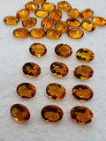Citrine Faceted Oval 7X9 MM Cabochon • Pack of 2 Pcs • Brandy Color • AAA Quality • Natural Citrine Faceted Oval Cabs