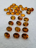 Citrine Faceted Oval 7X9 MM Cabochon • Pack of 2 Pcs • Brandy Color • AAA Quality • Natural Citrine Faceted Oval Cabs