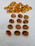 Citrine Faceted Oval 7X9 MM Cabochon • Pack of 2 Pcs • Brandy Color • AAA Quality • Natural Citrine Faceted Oval Cabs