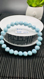 Larimar Bracelet 8 mm size Code#E1 • AAAA Quality • Natural Larimar Round Bracelet- Length 7.50 Inch