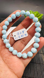 Larimar Bracelet 8 mm size Code#E3 • AAAA Quality • Natural Larimar Round Bracelet- Length 7.50 Inch