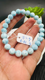 Larimar Bracelet 8 mm size Code#E6 • AAAA Quality • Natural Larimar Round Bracelet- Length 7.50 Inch