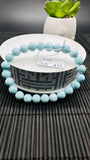 Larimar Bracelet 8 mm size Code#E7 • AAAA Quality • Natural Larimar Round Bracelet- Length 7.50 Inch