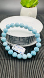 Larimar Bracelet 8.50 mm size Code#E8 • AAAA Quality • Natural Larimar Round Bracelet- Length 7.50 Inch