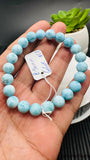 Larimar Bracelet 8.50 mm size Code#E8 • AAAA Quality • Natural Larimar Round Bracelet- Length 7.50 Inch