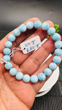 Larimar Bracelet 8.50 mm size Code#E9 • AAAA Quality • Natural Larimar Round Bracelet- Length 7.50 Inch